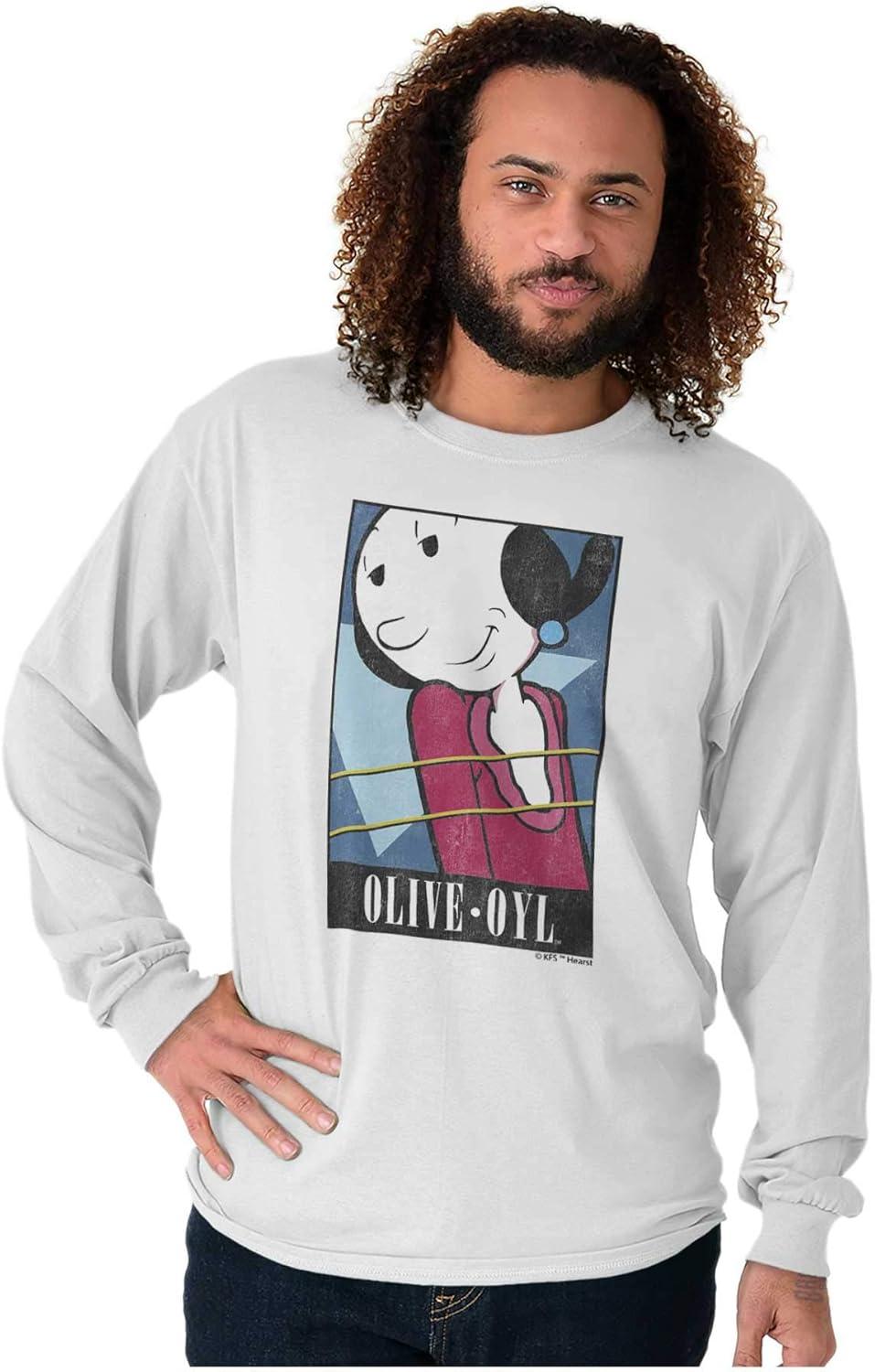imagePopeye Olive OYL Adorable Classic Long Sleeve Tshirt Men WomenWhite