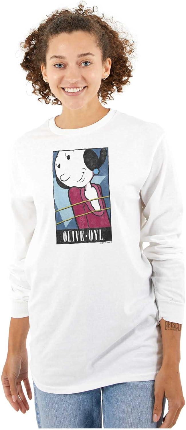 imagePopeye Olive OYL Adorable Classic Long Sleeve Tshirt Men WomenWhite