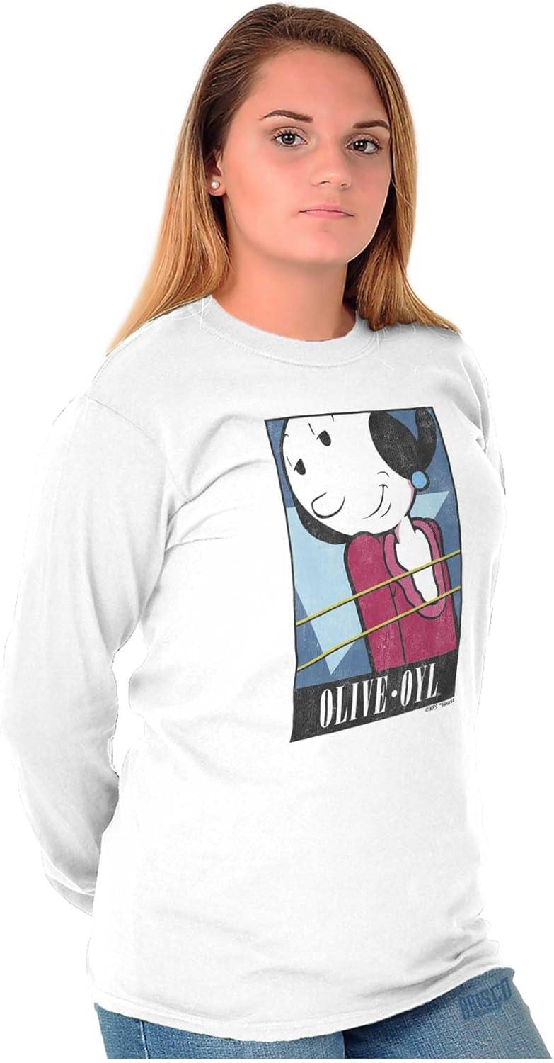 imagePopeye Olive OYL Adorable Classic Long Sleeve Tshirt Men WomenWhite