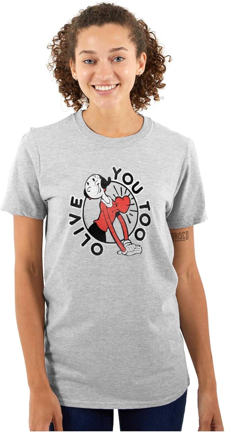 imagePopeye Olive OYL You Too Cute Funny Womens Graphic T Shirt TeesSport Grey