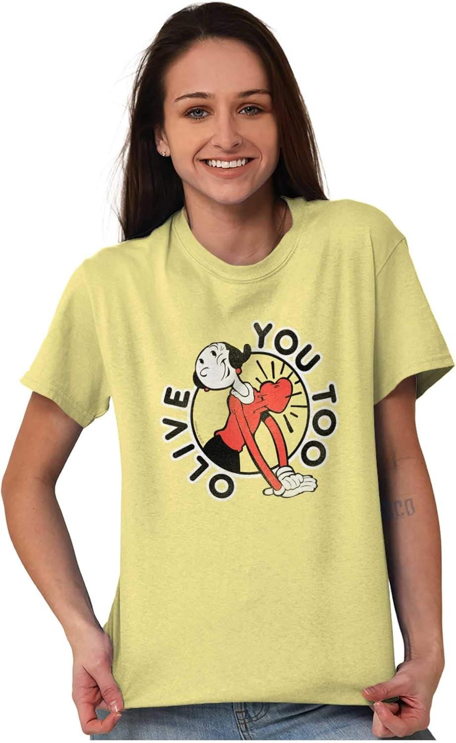 imagePopeye Olive OYL You Too Cute Funny Womens Graphic T Shirt TeesYellow Haze