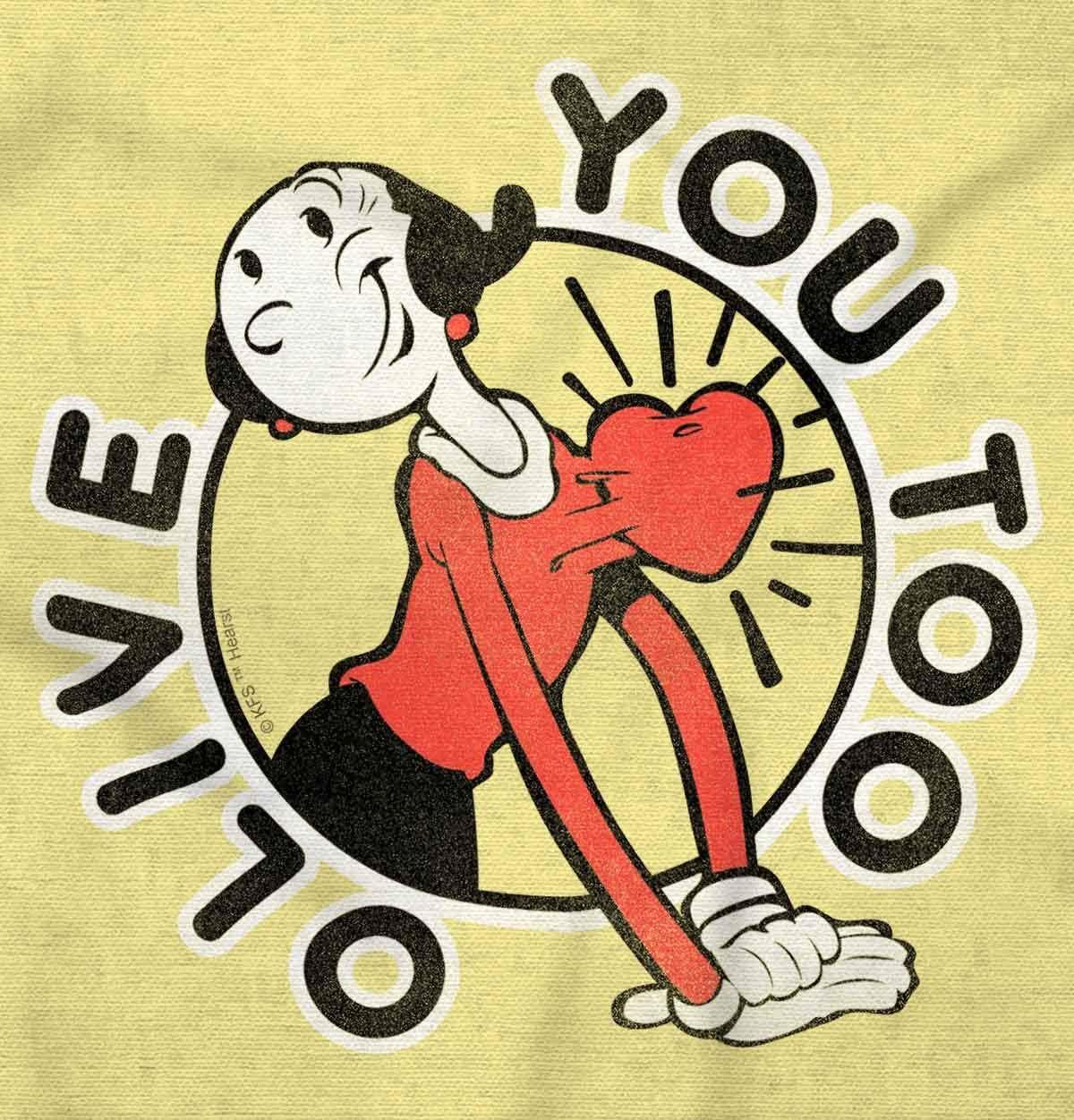 imagePopeye Olive OYL You Too Cute Funny Womens Graphic T Shirt TeesYellow Haze