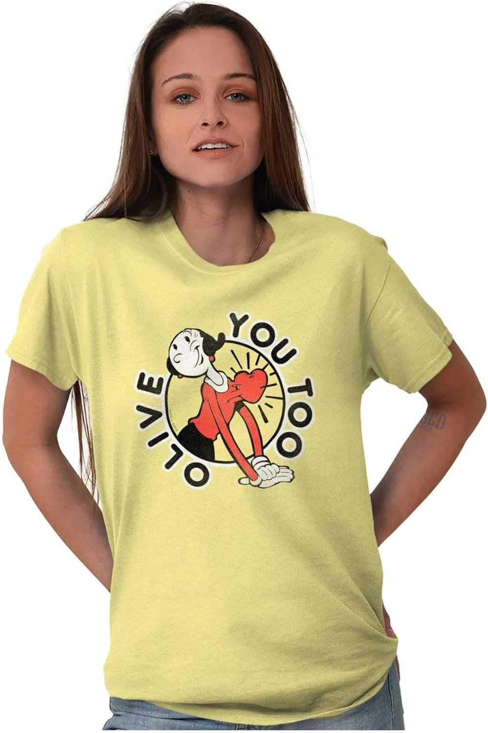 imagePopeye Olive OYL You Too Cute Funny Womens Graphic T Shirt TeesYellow Haze