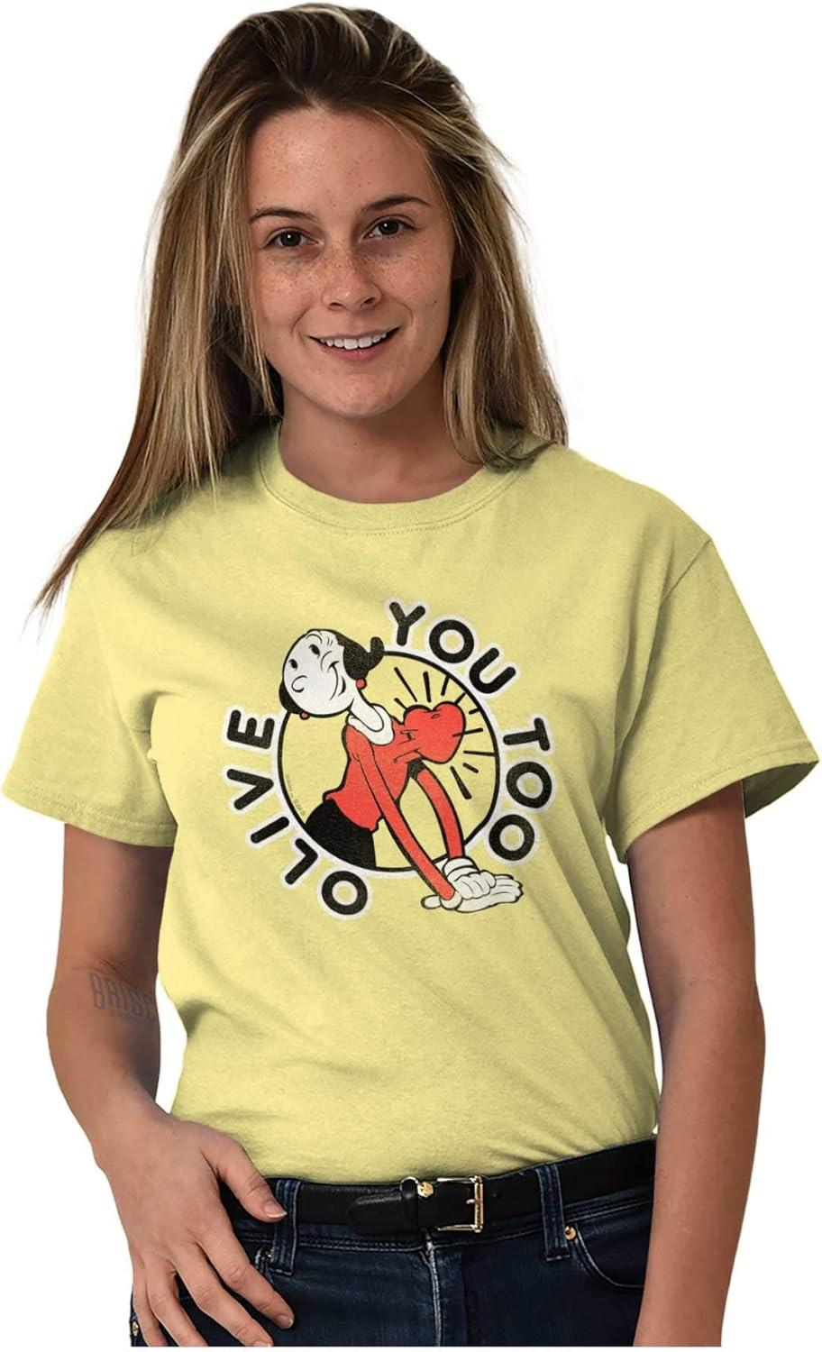 imagePopeye Olive OYL You Too Cute Funny Womens Graphic T Shirt TeesYellow Haze