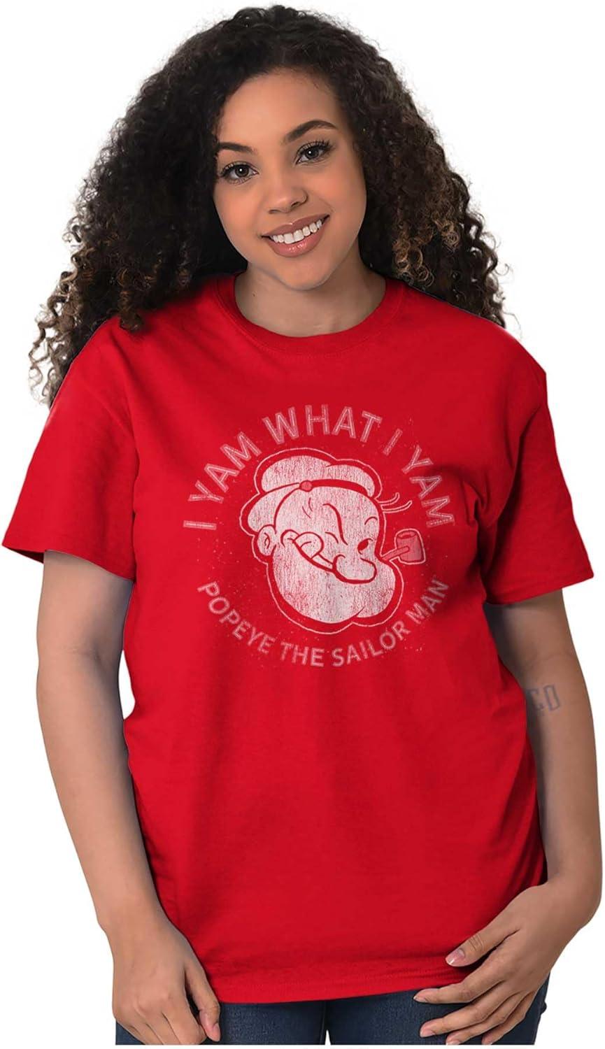 imagePopeye Sailor Man Quote What I Yam Graphic T Shirt Men or WomenMaroon