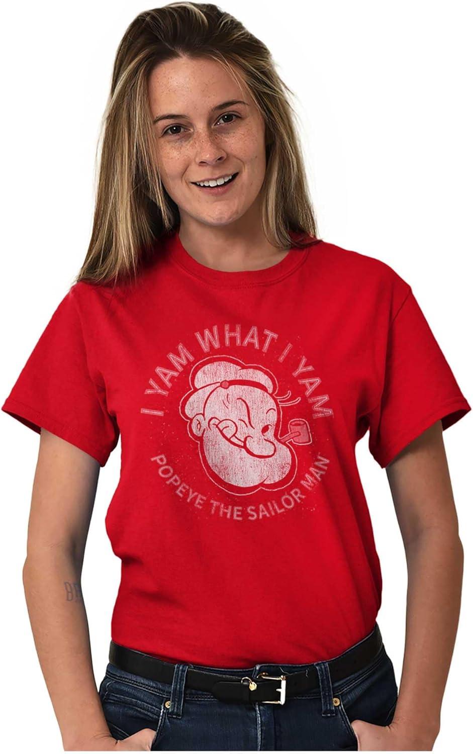 imagePopeye Sailor Man Quote What I Yam Graphic T Shirt Men or WomenMaroon