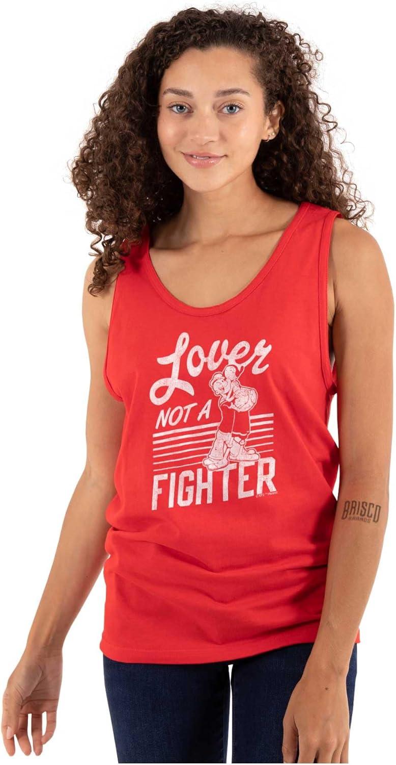 imagePopeye The Sailor Loves Not a Fighter Tank Top T Shirts Men WomenRed