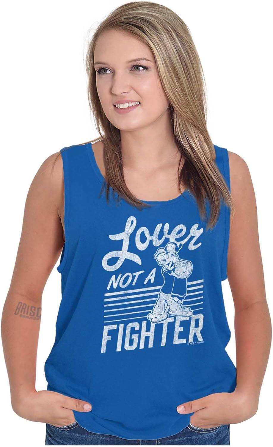 imagePopeye The Sailor Loves Not a Fighter Tank Top T Shirts Men WomenRoyal