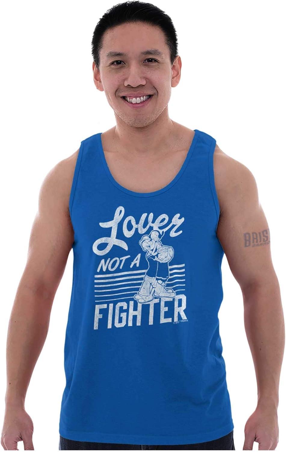 imagePopeye The Sailor Loves Not a Fighter Tank Top T Shirts Men WomenRoyal