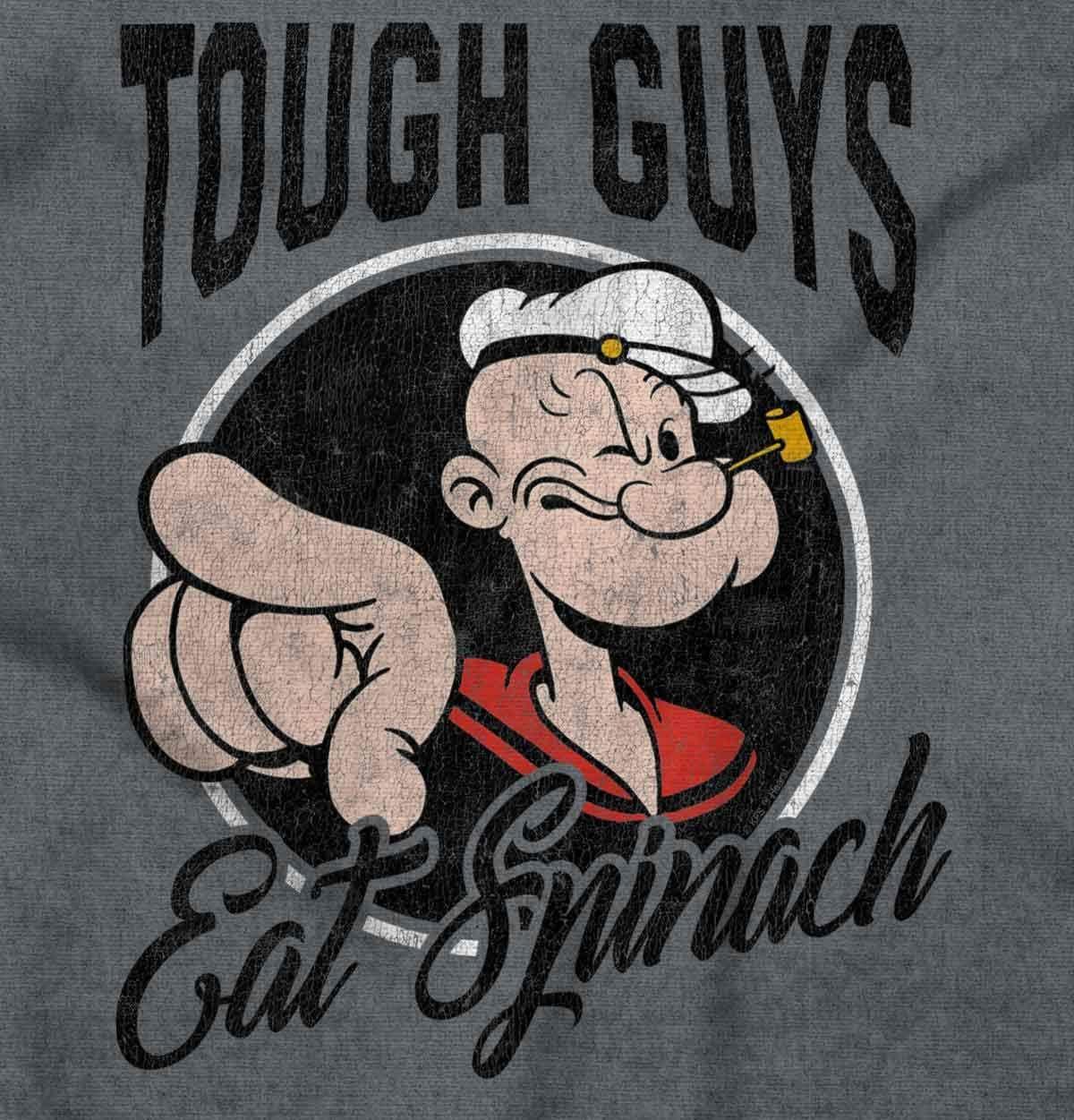imagePopeye Tough Guys Eat Spinach Funny Mens Graphic T Shirt TeesGraphite Heather