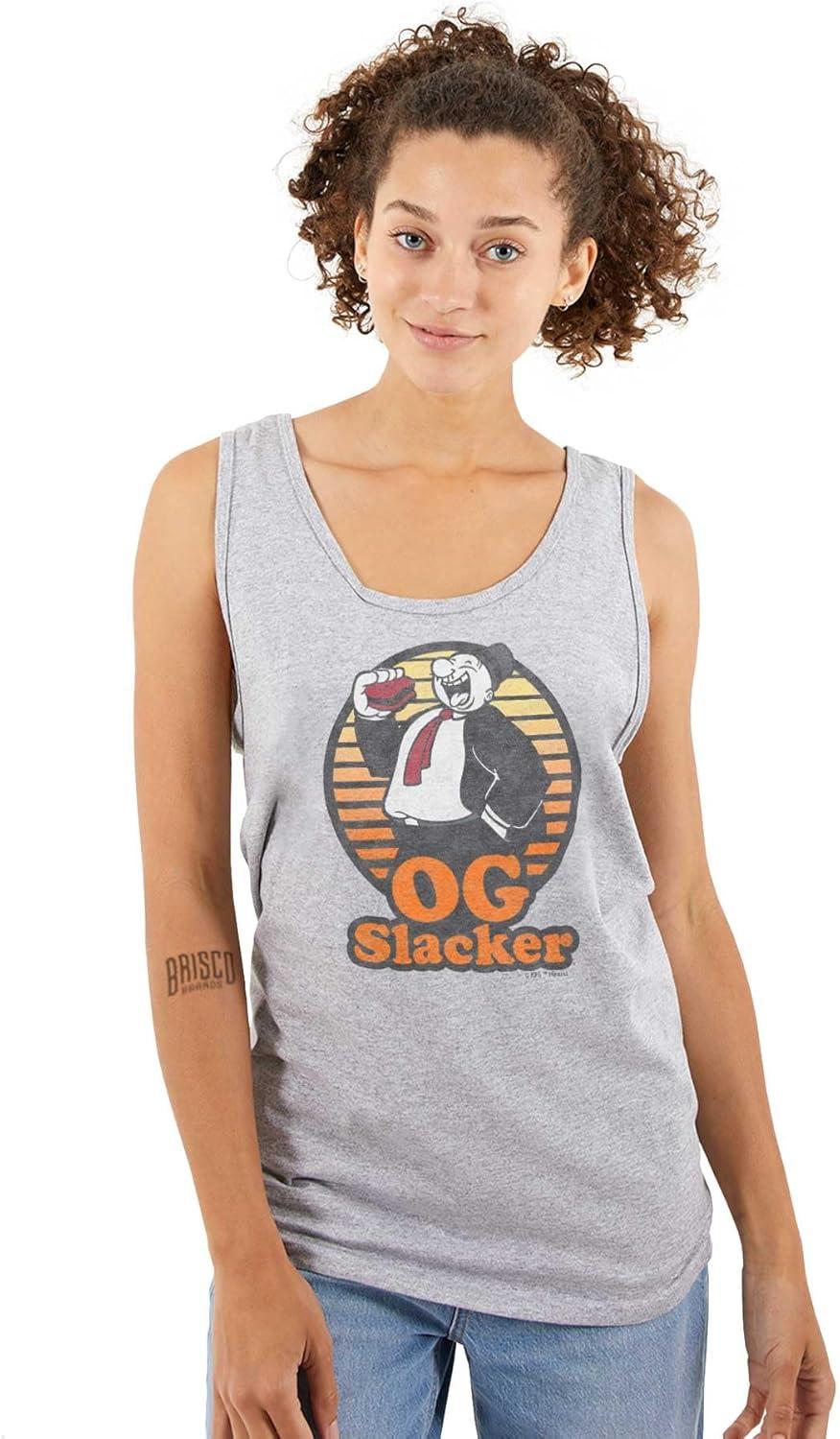 imagePopeye Wimpy OG Slacker Funny Retro Tank Top T Shirts Men WomenSport Grey
