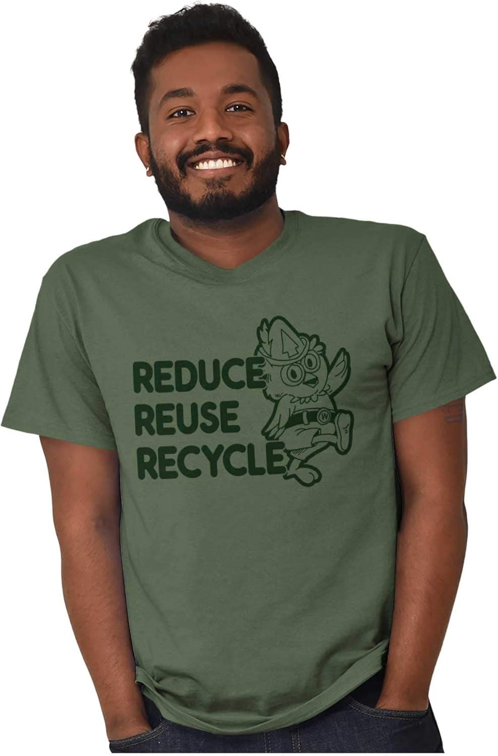 imageReduce Reuse Recycle Woodsy Owl Graphic T Shirt Men or WomenMilitary Green