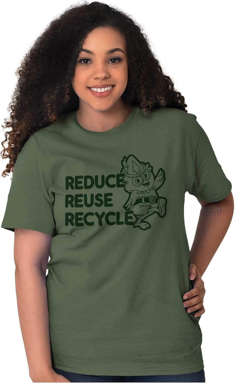 imageReduce Reuse Recycle Woodsy Owl Graphic T Shirt Men or WomenMilitary Green