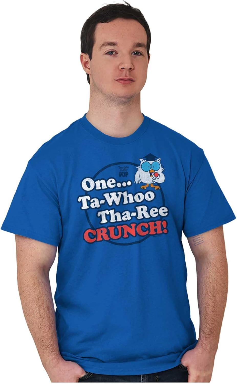 imageRetro Mr Owl How Many Licks Lollipop Graphic T Shirt Men or WomenHeather Sapphire