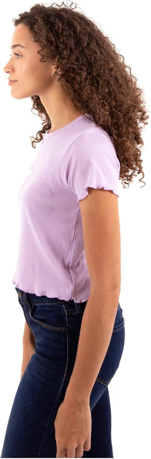 imageSmile Monkey Headphones Hipster Funny Juniors Lettuce Trim Crop Top Womens Baby TeeOrchid