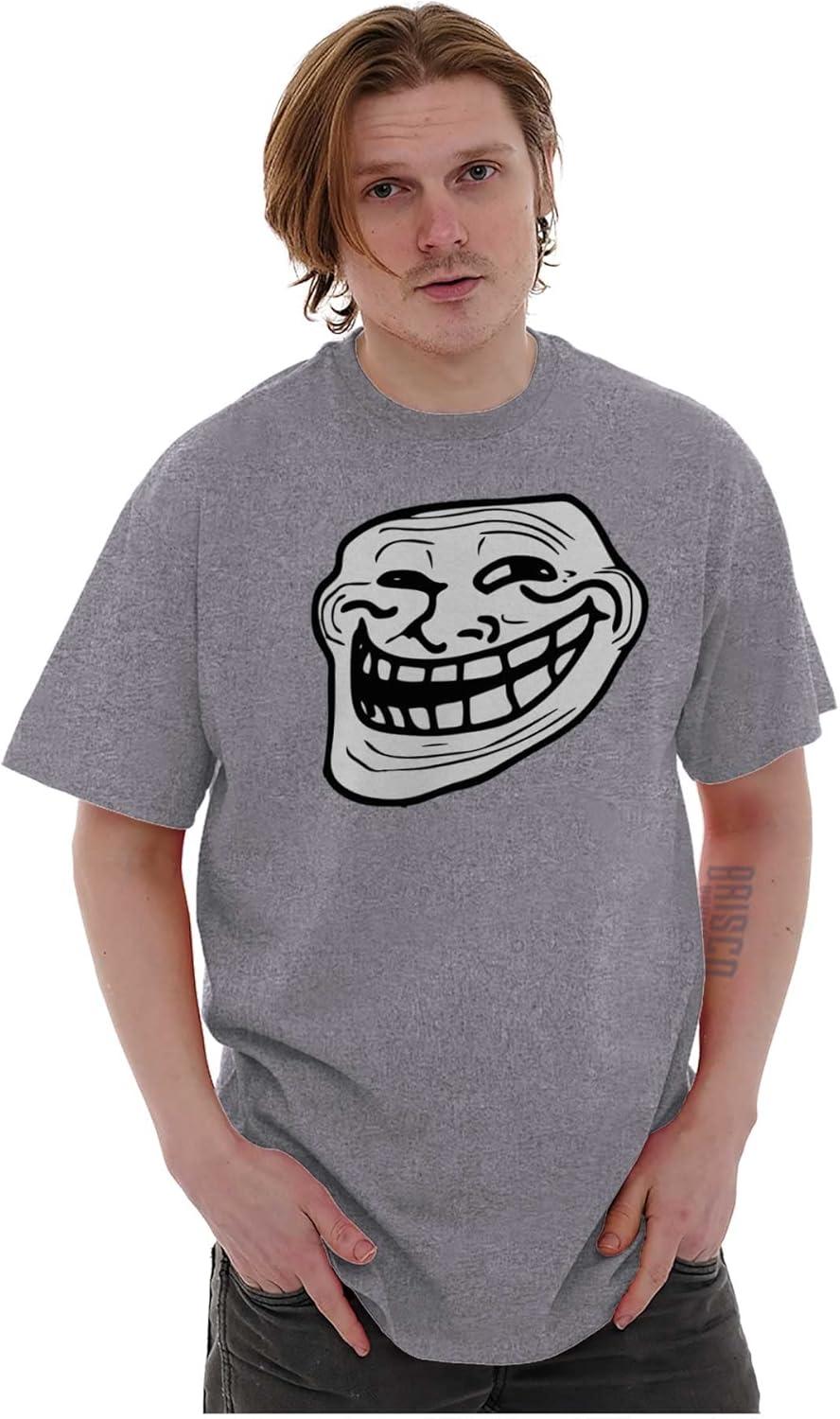 imageTroll Face Original Meme Smile Mad Graphic T Shirt Men or WomenSport Grey