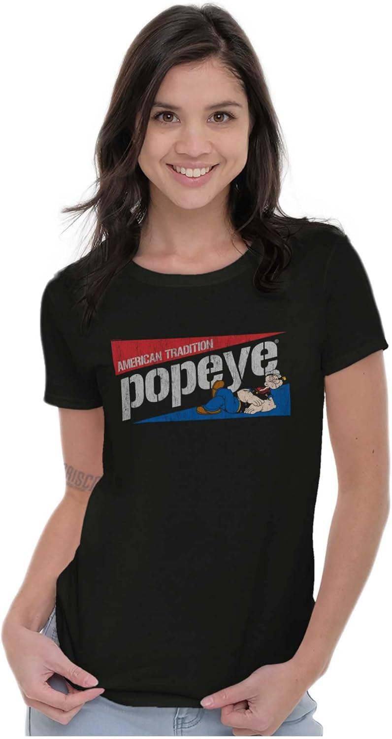 imageVintage Popeye American Tradition Womens Slim Fit Graphic TeeBlack