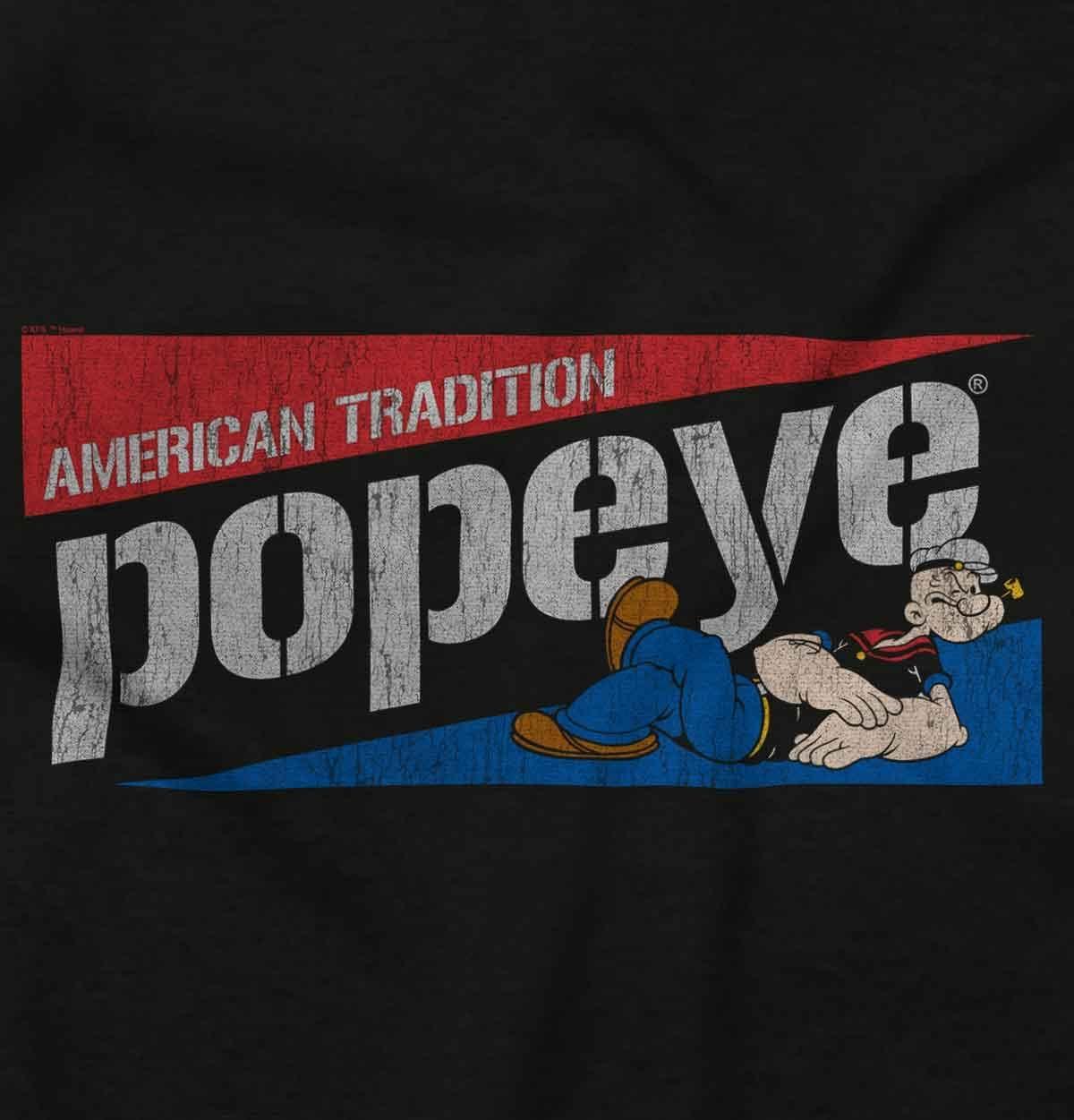 imageVintage Popeye American Tradition Womens Slim Fit Graphic TeeBlack