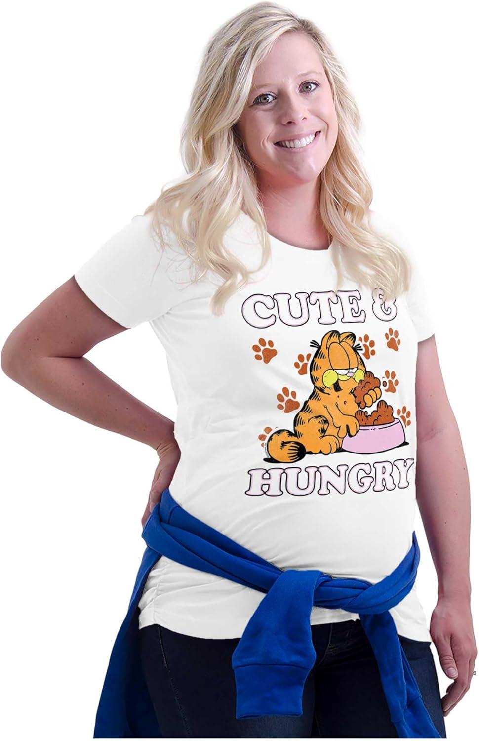 imageWomens Maternity Garfield Cartoon Cute and Hungry T Shirt Tee