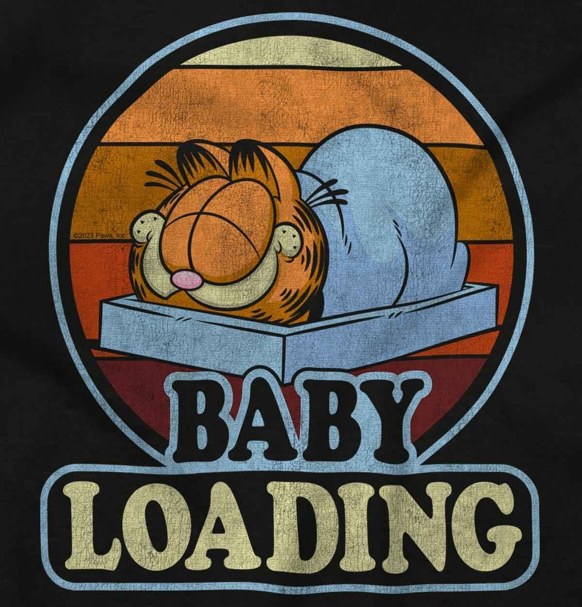 imageWomens Maternity Retro Garfield Cartoon Baby Loading Pregnancy DressBlack