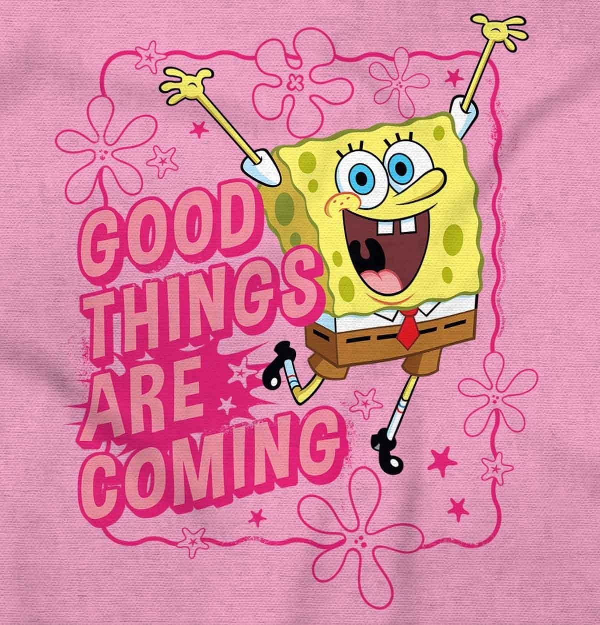 imageWomens Maternity Spongebob Good Things are Coming T Shirt TeePink
