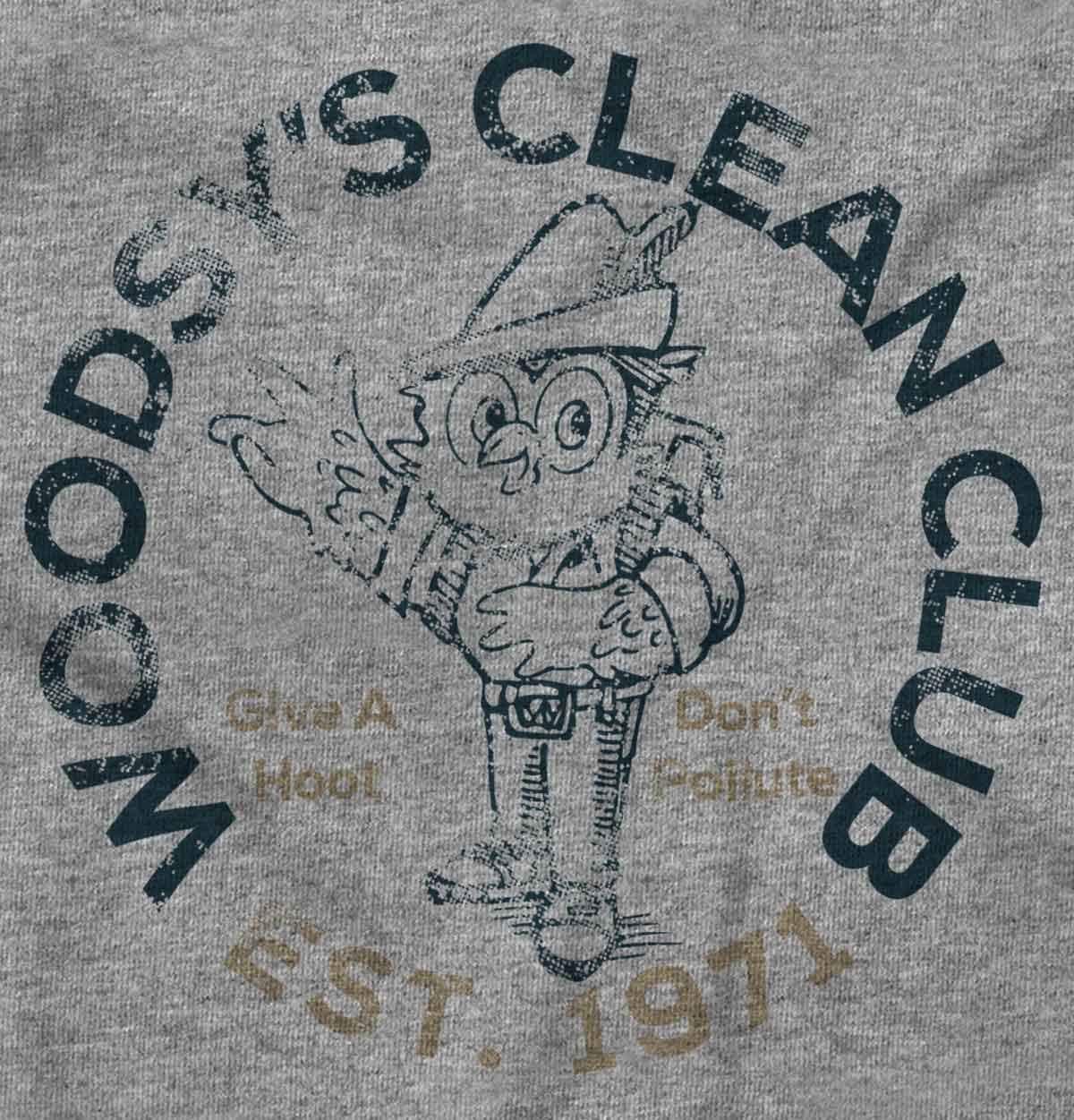 imageWoodsy Owl Clean Club Dont Pollute Graphic T Shirt Men or WomenSport Grey