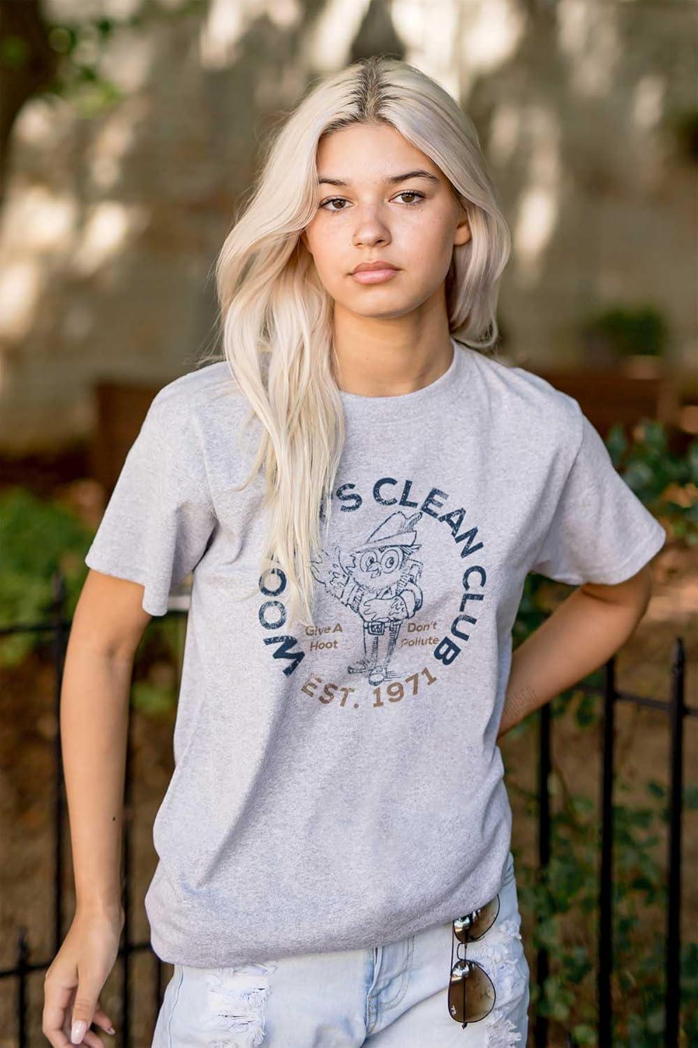 imageWoodsy Owl Clean Club Dont Pollute Graphic T Shirt Men or WomenSport Grey