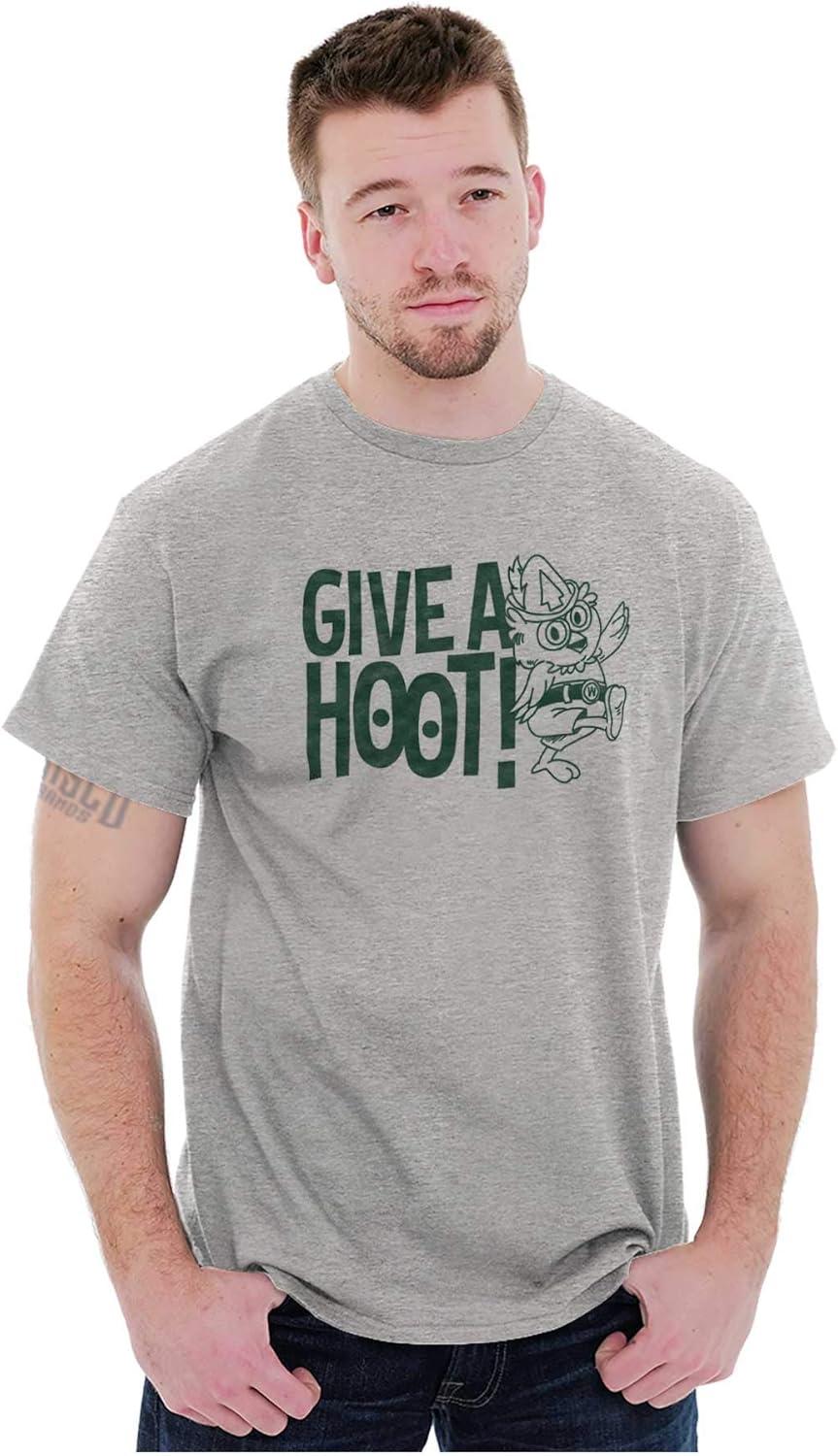 imageWoodsy Owl Slogan Give a Hoot Graphic T Shirt Men or WomenSport Grey