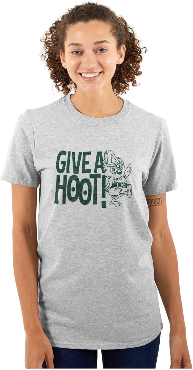 imageWoodsy Owl Slogan Give a Hoot Graphic T Shirt Men or WomenSport Grey