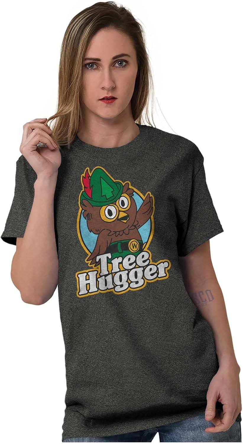 imageWoodsy Owl Tree Hugger Retro Vintage Graphic T Shirt Men or WomenDark Heather