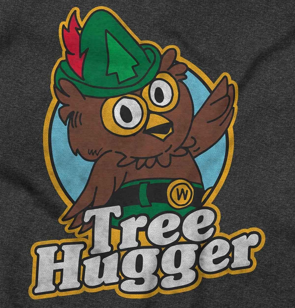 imageWoodsy Owl Tree Hugger Retro Vintage Graphic T Shirt Men or WomenDark Heather