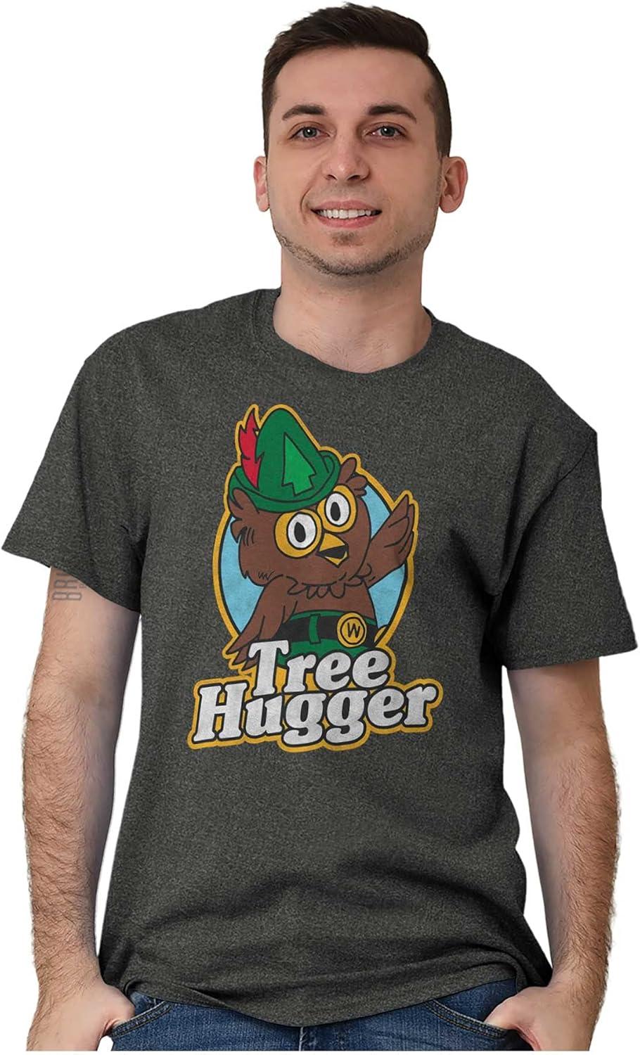 imageWoodsy Owl Tree Hugger Retro Vintage Graphic T Shirt Men or WomenDark Heather