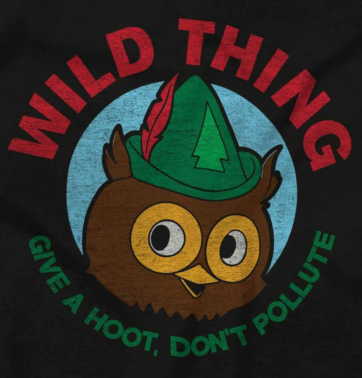 imageWoodsy Owl Wild Thing Dont Pollute Long Sleeve Tshirt Men WomenBlack