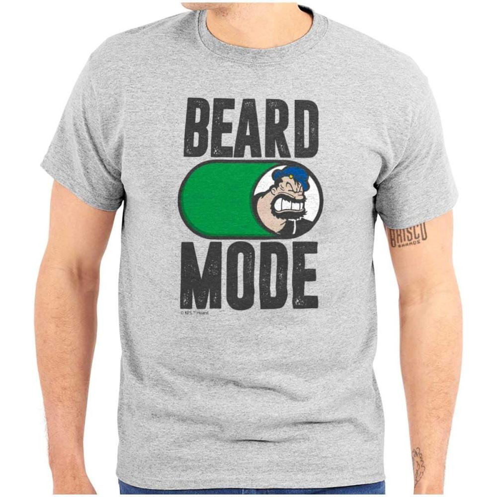 imageBeard Mode On Bluto Funny Bearded Mens Graphic T Shirt TeesSport Grey