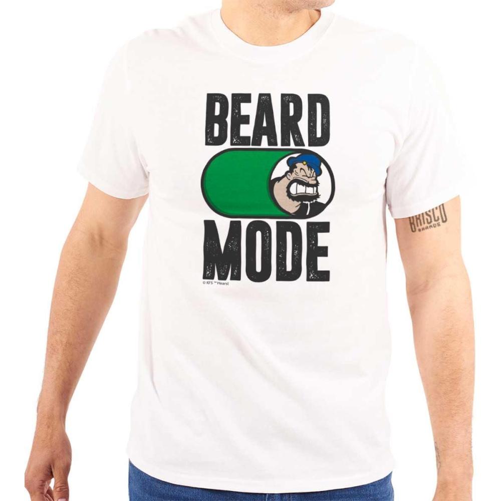 imageBeard Mode On Bluto Funny Bearded Mens Graphic T Shirt TeesWhite