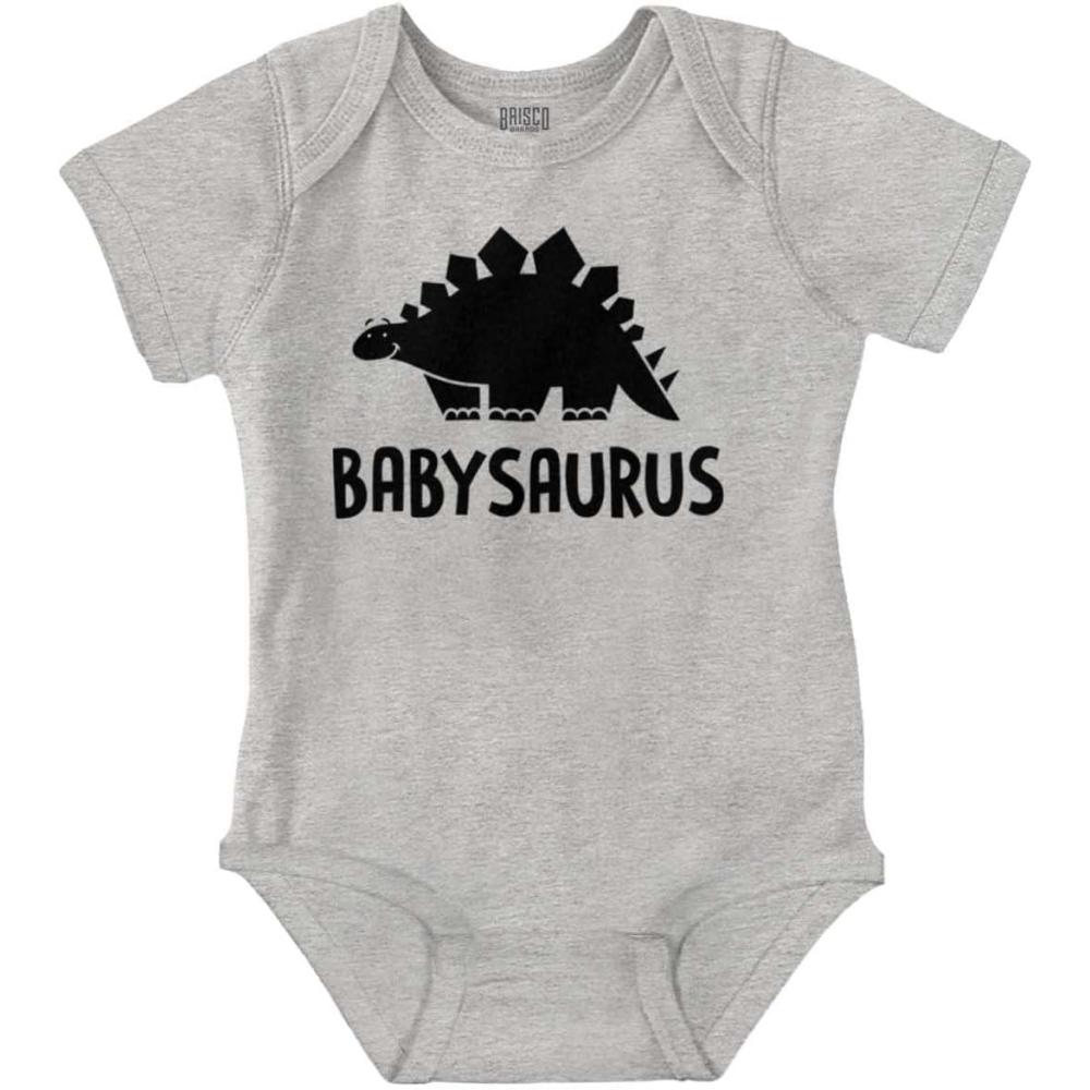 imageBrisco Brands Babysaurus Adorable Little Dinosaur Baby Bodysuit Jumper BoysHeather
