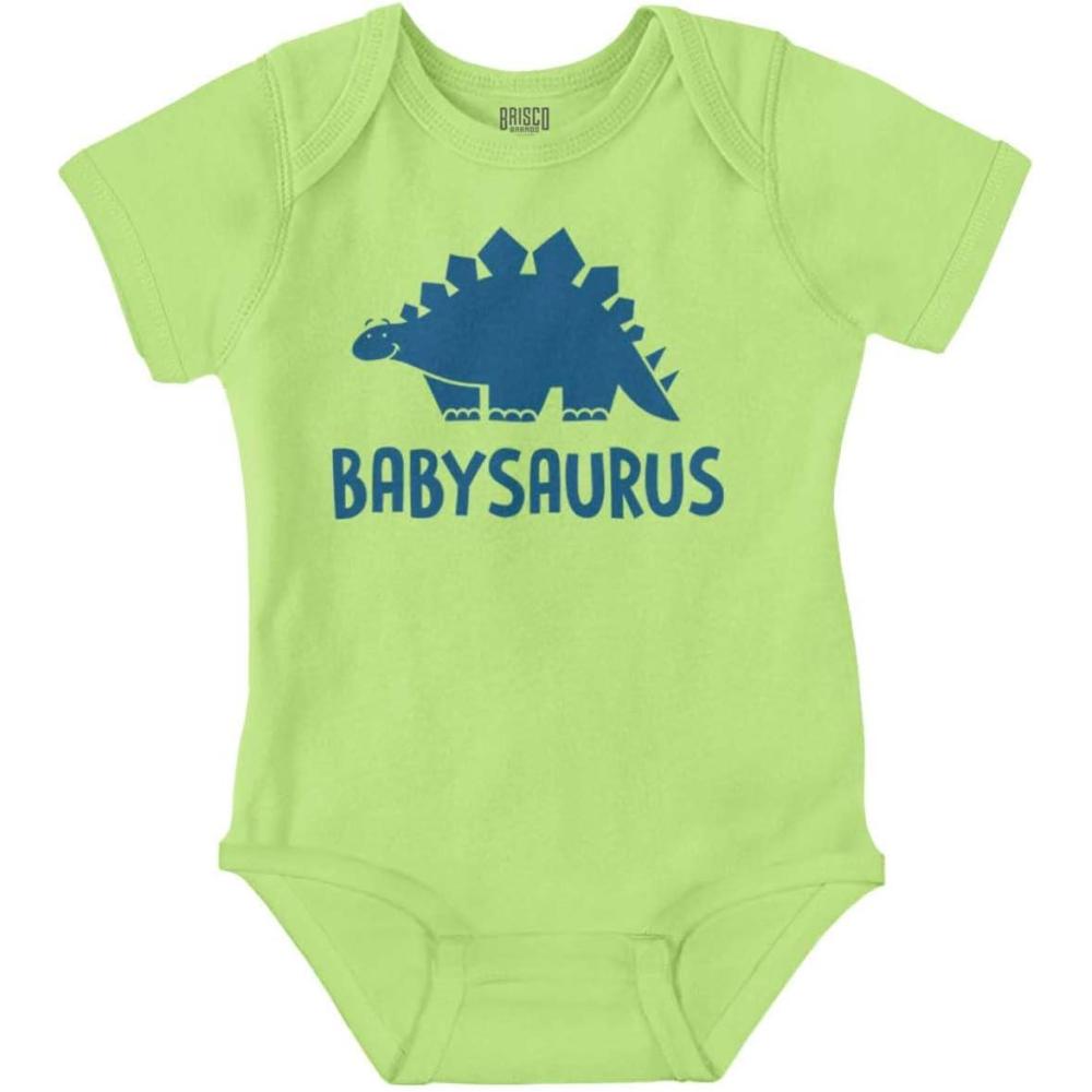 imageBrisco Brands Babysaurus Adorable Little Dinosaur Baby Bodysuit Jumper BoysKey Lime