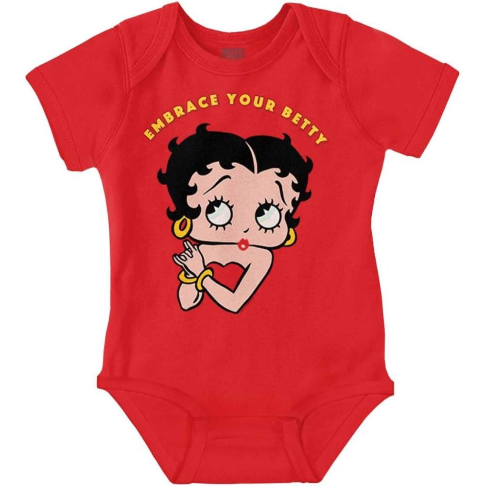 imageBrisco Brands Betty Boop Cute Motivational Baby Bodysuit Jumper GirlsRed