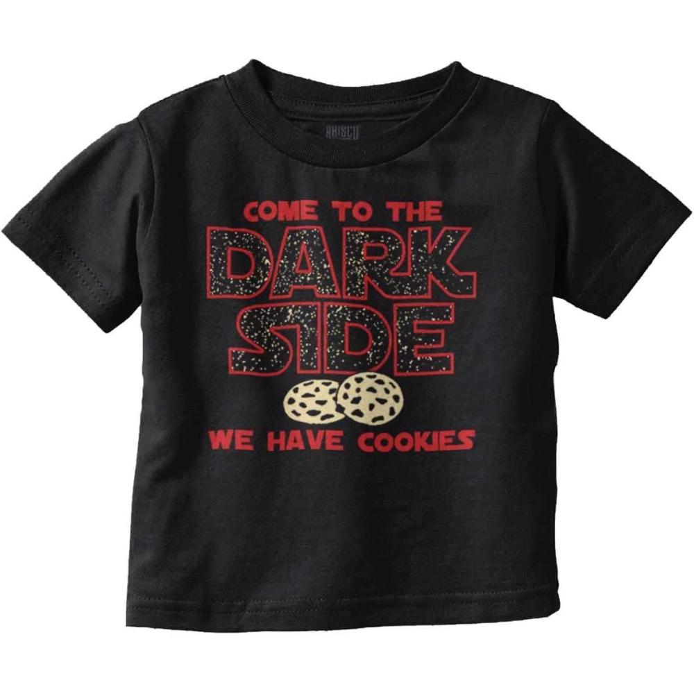 imageBrisco Brands Come to The Dark Side We Have Cookies Toddler Boy Girl T ShirtBlack
