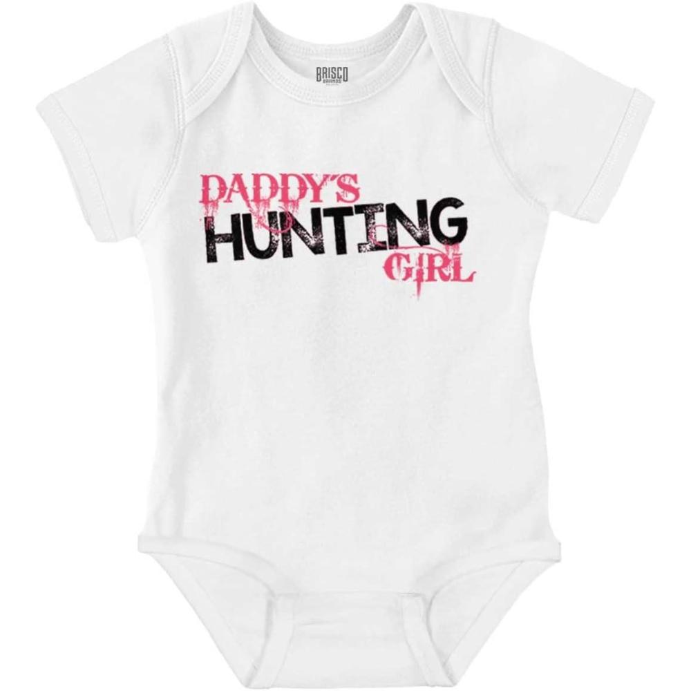 imageBrisco Brands Cute Daddys Hunting Girl Daughter Baby Bodysuit Jumper GirlsWhite
