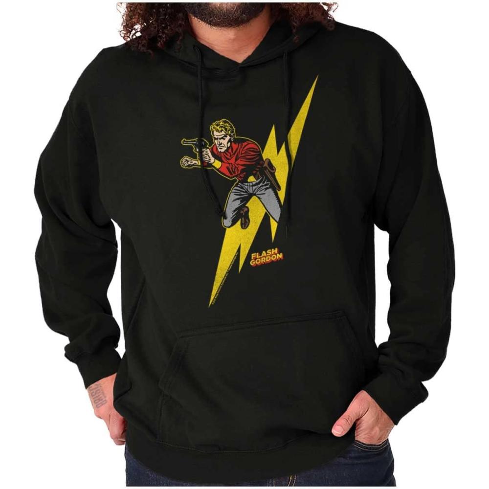 imageBrisco Brands Flash Gordon Lightning Bolt Comics Hoodie Sweatshirt Women MenBlack