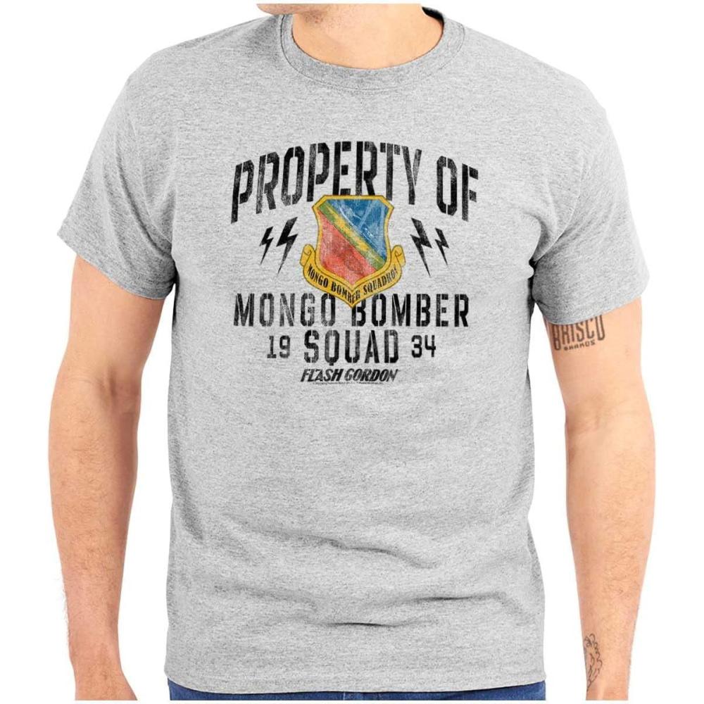 imageBrisco Brands Flash Gordon Mongo Bomber Squad Comic Graphic T Shirt Men or WomenSport Grey