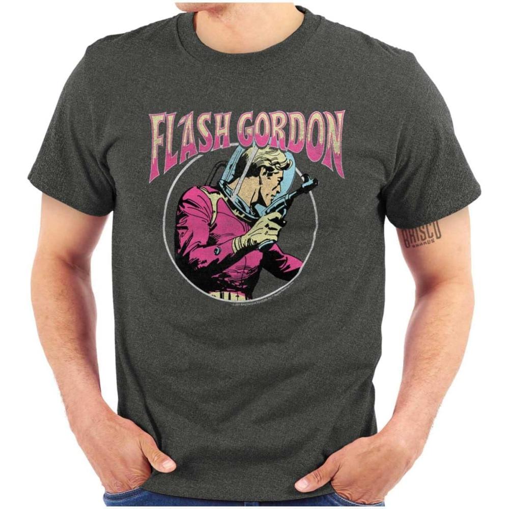 imageBrisco Brands Flash Gordon Retro Cartoon Comic Hero Graphic T Shirt Men or WomenDark Heather