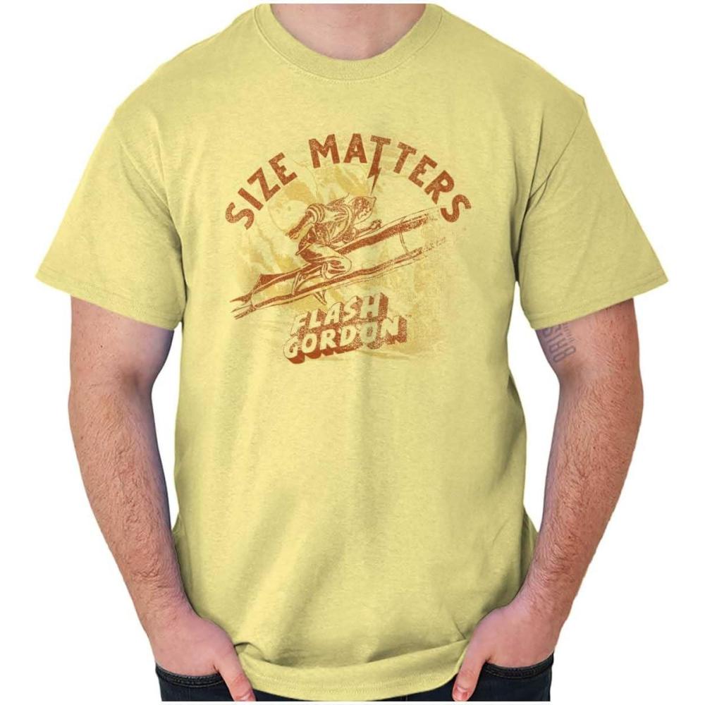imageBrisco Brands Flash Gordon Size Matters Space Hero Graphic T Shirt Men or WomenYellow Haze