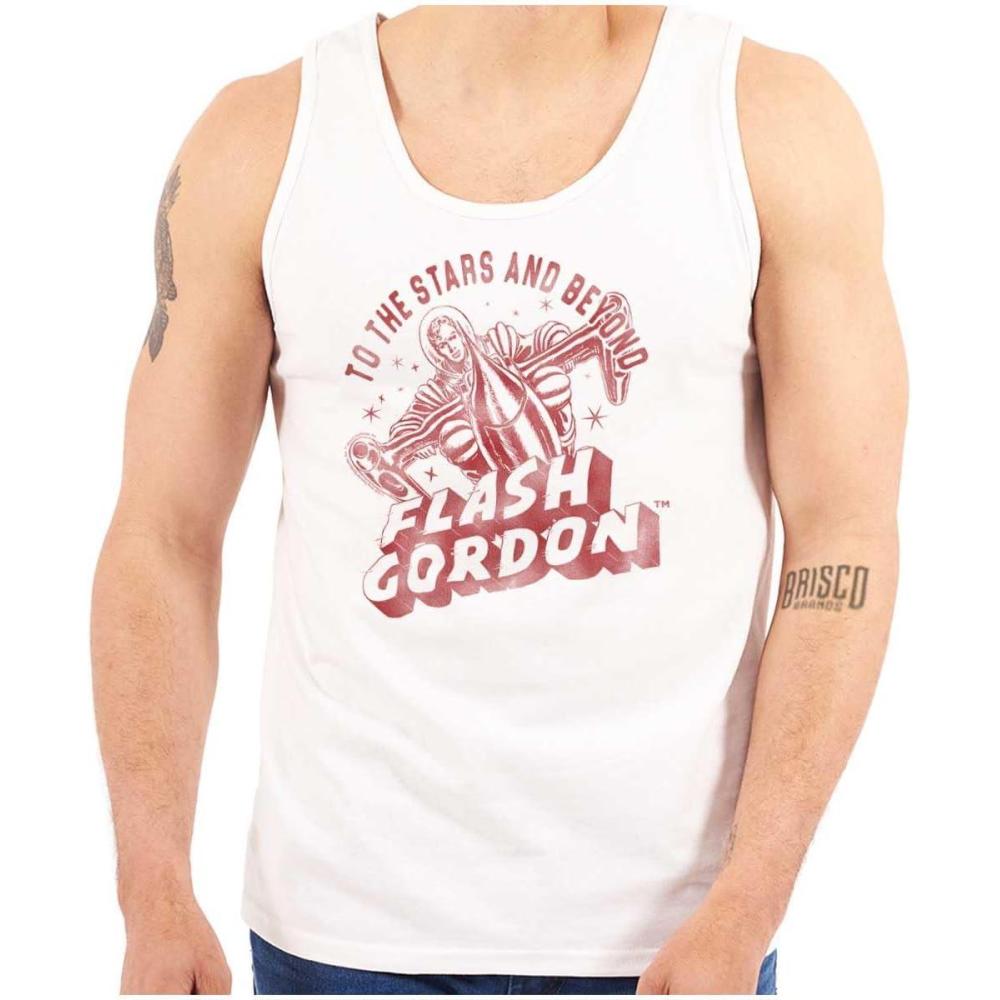 imageBrisco Brands Flash Gordon Spaceman Comics Retro Tank Top T Shirts Men WomenWhite