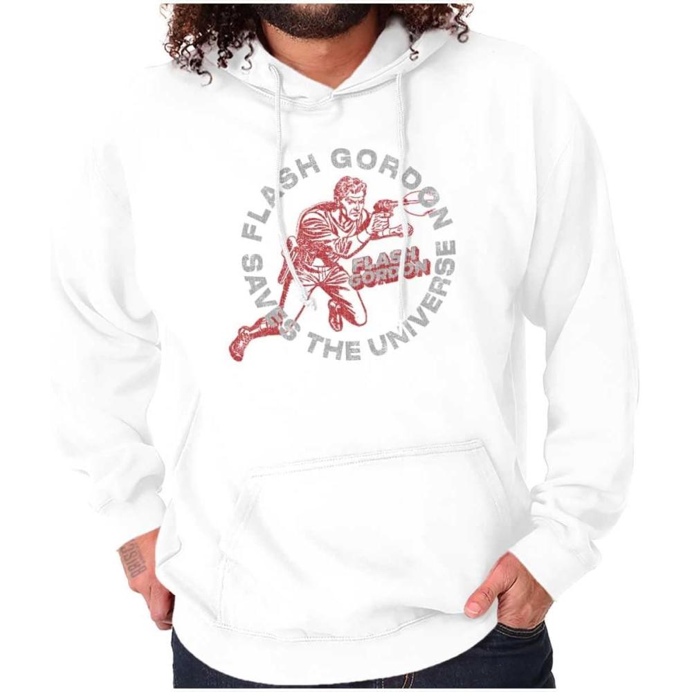 imageBrisco Brands Flash Gordon Superhero Comic Book Hoodie Sweatshirt Women MenWhite