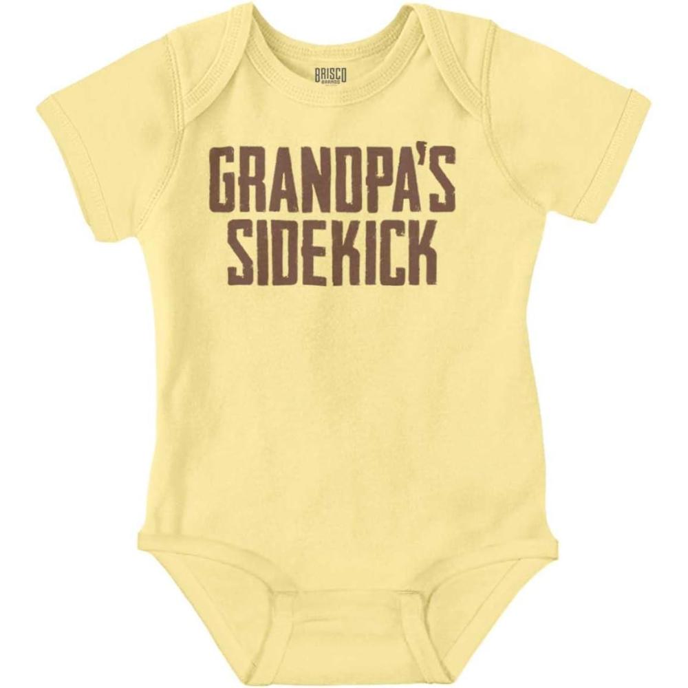 imageBrisco Brands Grandpa Sidekick Cute Funny Grandkids Baby Romper Boys or GirlsBanana