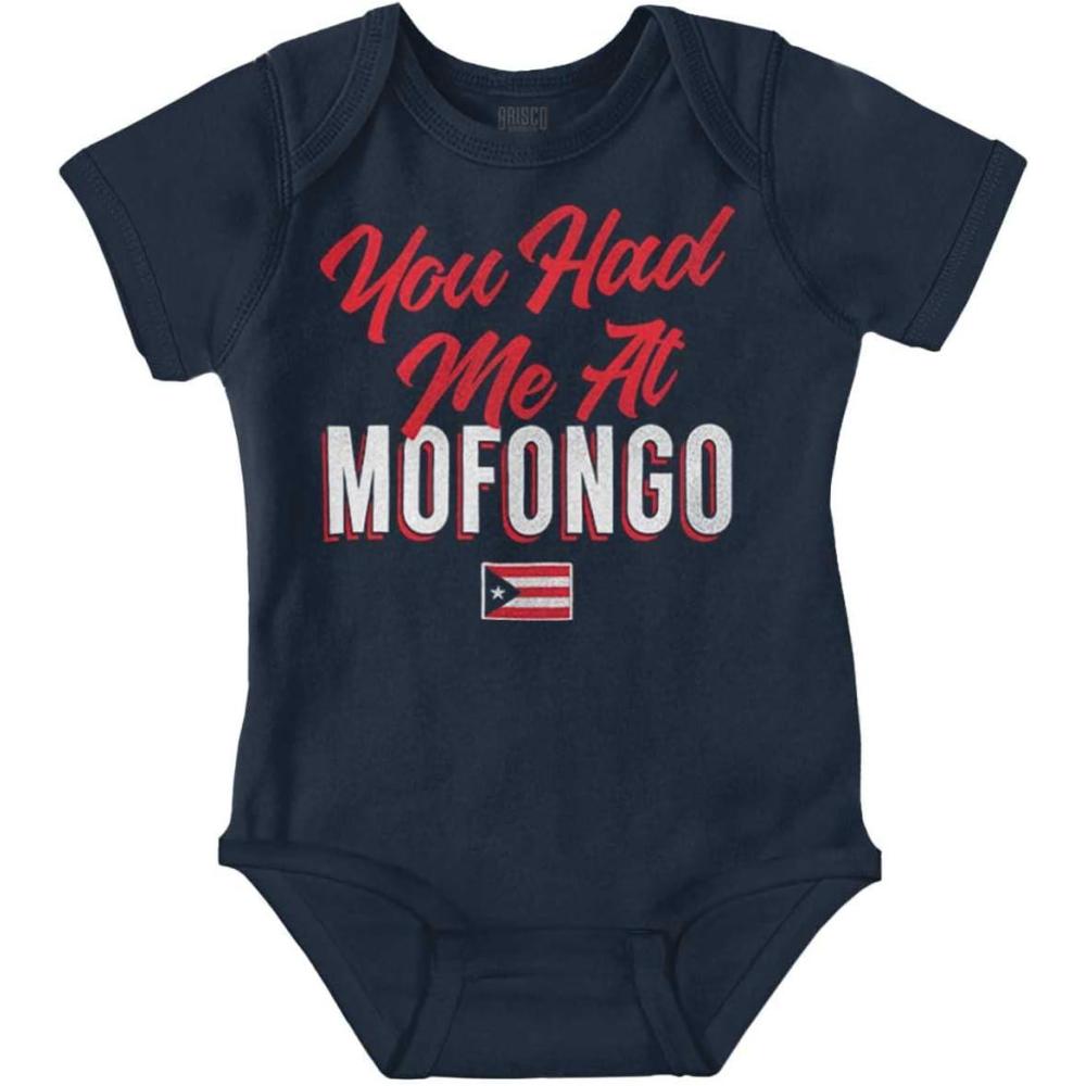 imageBrisco Brands Had Me At Mofongo Puerto Rican Pride Baby Romper Boys or GirlsNavy