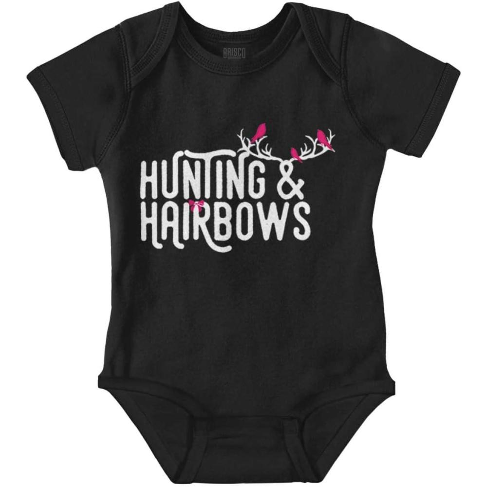 imageBrisco Brands Hunting and Hairbows Cute Daughter Baby Bodysuit Jumper GirlsBlack