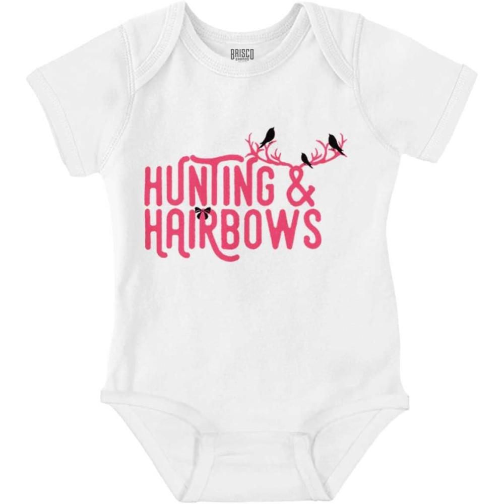 imageBrisco Brands Hunting and Hairbows Cute Daughter Baby Bodysuit Jumper GirlsWhite